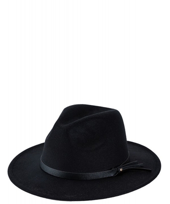 Plain Felt Fedora Hat HA320041 BLACK